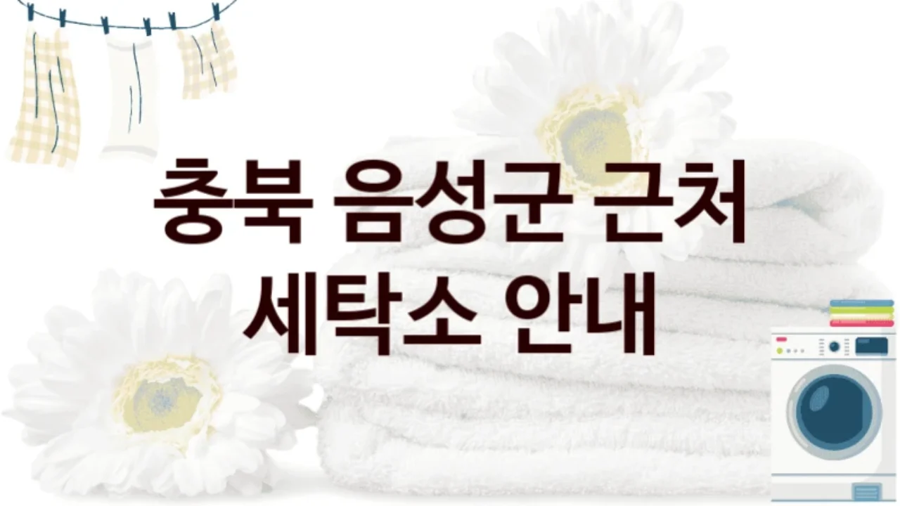 음성군 추천하는 세탁소 소개, 세탁비용 안내까지