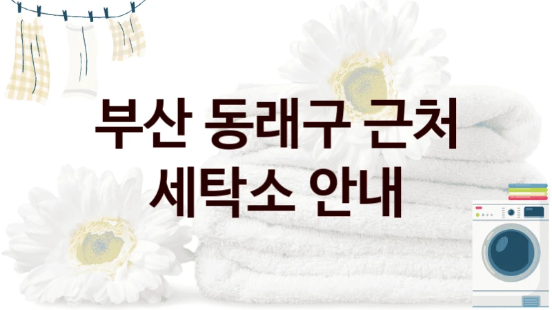 부산 동래구 근처 세탁소 안내