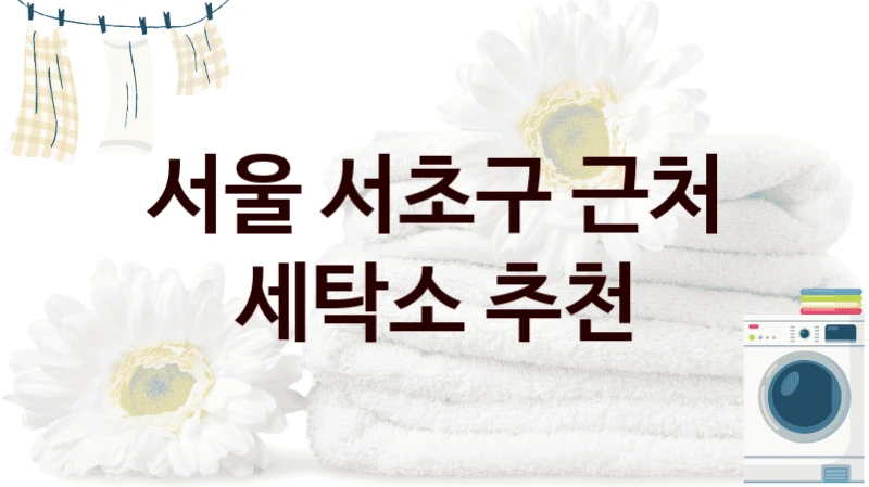 서울 서초구 근처 세탁소 추천