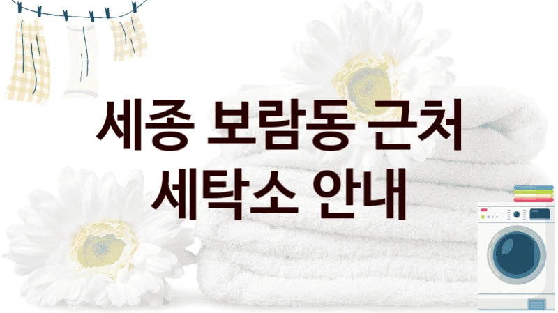 세종 보람동 근처 세탁소 안내