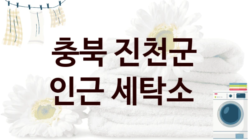 충북 진천군 생활권 내 세탁소 추천, 이용요금 총정리