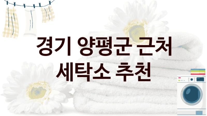 경기 양평군 근처 세탁소 추천