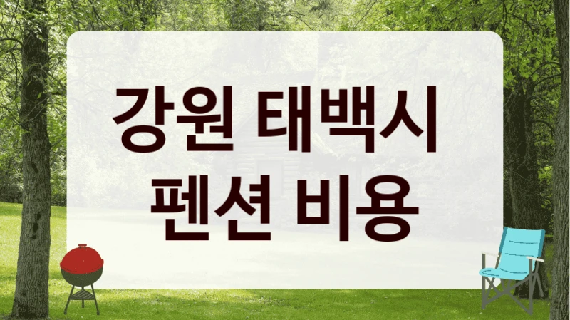 강원 태백시 
펜션 비용