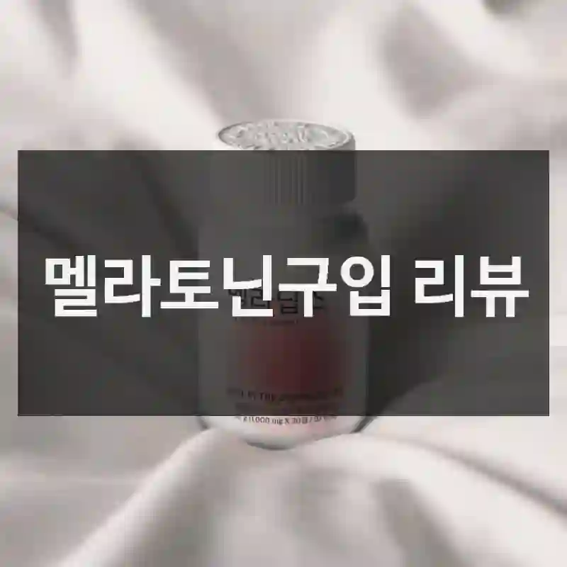 멜라토닌구입 리뷰
