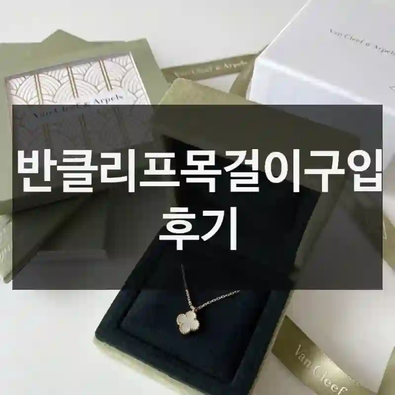 반클리프목걸이구입 후기