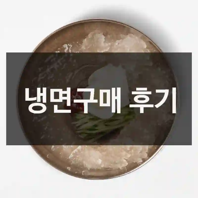 냉면구매 후기