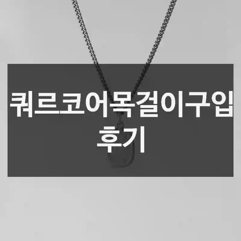 쿼르코어목걸이구입 후기